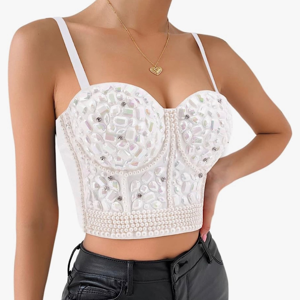 Size 36 White Gem Bustier #822